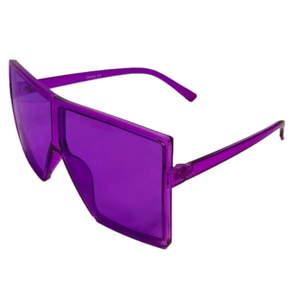 6072 | Purple Square Unisex Sunglasses - Picture 3 of 5